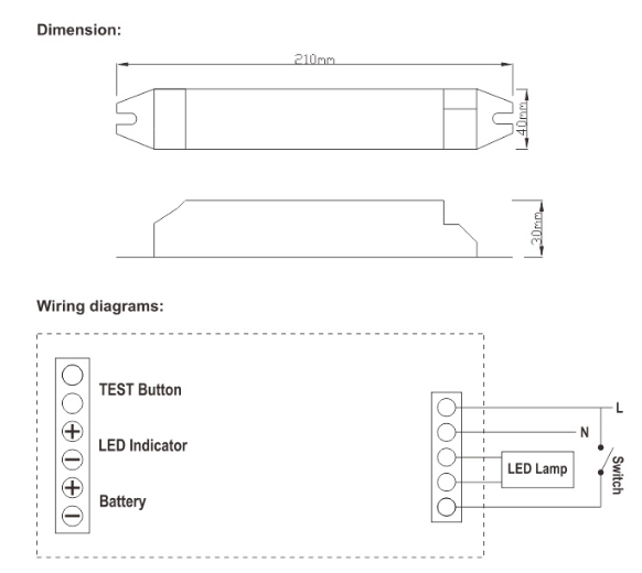 10%-80% lumens output emergency kit for led tube.