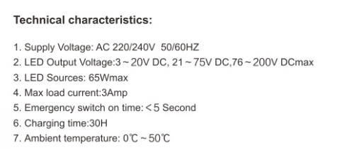Down light LED emergency conversion kit with 3.6V Battery