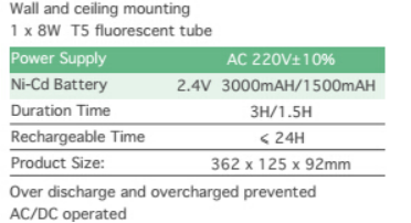 1*8W Fluorencent tube