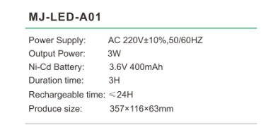 3 watt led emergency light with NI- CD batteries backup